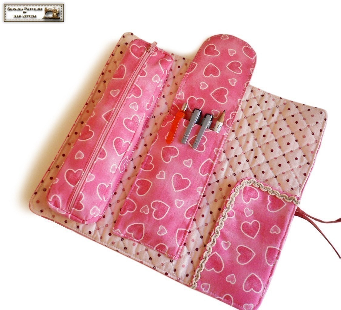 Roll up bag Sewing pattern makeup bag pattern cosmetic bag