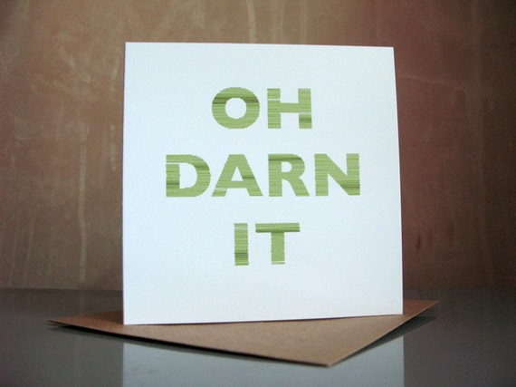 Items similar to oh darn it greeting card on Etsy