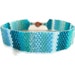 Seed Bead Bracelet, Peyote Stitch, Delica, Stripes, Turqouise, Teal, Blue, Ombré, Progression, Variegated, Tropical, Water