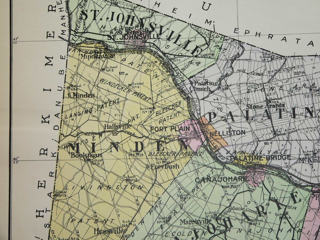 Antique Montgomery County New York Map Large NY County Vintage