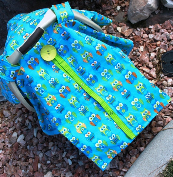 Baby Carseat canopy Free Shipping Code Today Owl by CoveredNLove1