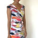 Jersey Wrap Dress, Sleeveless With Tulip Skirt, DVF Inspired, Bold Modern Print, Red, Orange, Yellow Print - KELLY