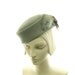 Gray Pillbox Hat for Women - Handmade Vintage Fashion Hat