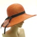 Orange WIDE BRIM HAT for Women / Sun Hat / Straw Hat Handmade by Marcia Lacher Millinery