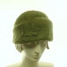 Moss Green Cloche Hat for Women - Handmade Beaver Felt Hat
