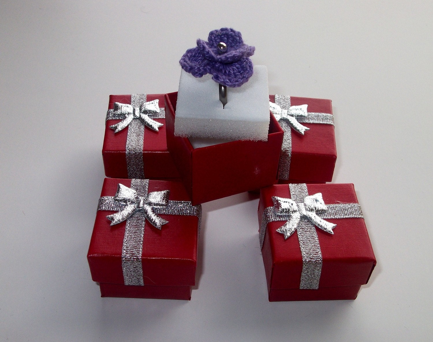 Set 0f 6 ring boxesgift boxes by crochetNpaperBoutik on Etsy