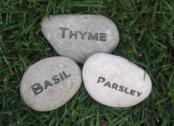 Personalized Garden Marker Engraved Stone 3-4 Inch Garden