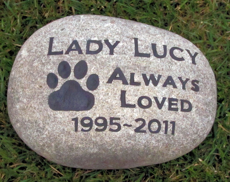 PERSONALIZED Pet Memorial Garden Stone Memorial by mainlinedesigns