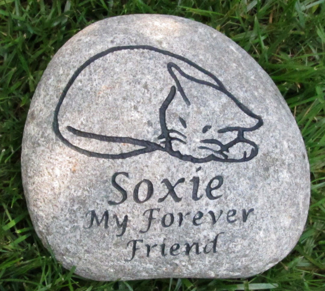 PERSONALIZED Cat Pet Memorial Burial Stone Grave Marker