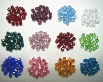 300 Swarovski Crystal Beads 4mm BICONE 5328 Crystal Beads BIRTHSTONE SET