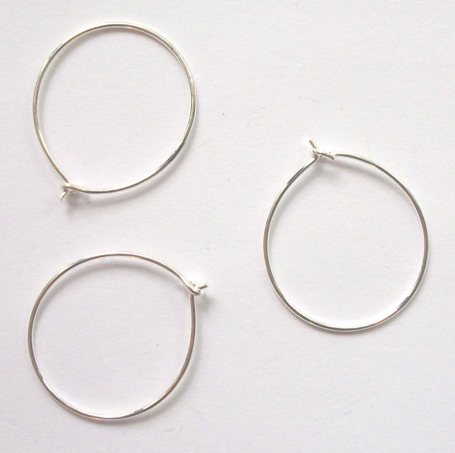 100 Ring hooks for wine charms or earrings 30mm SILVER