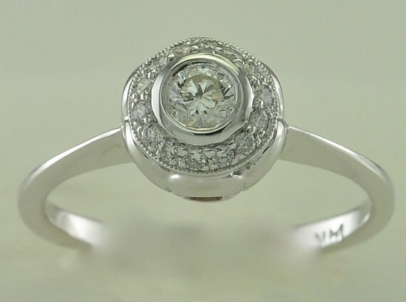 14K White Gold Diamond Engagement Ring LCR019 by LetisiasCorner