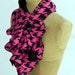 Ruffle Bow Scarf - Hot pink/Fuchsia Houndstooth