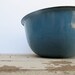 Large Vintage Blue Enamelware Bowl for Garden or Home Decor