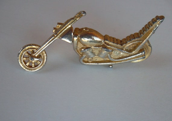 Vintage Gold Plated Mueller Motorcycle Roach by energyforthesoul