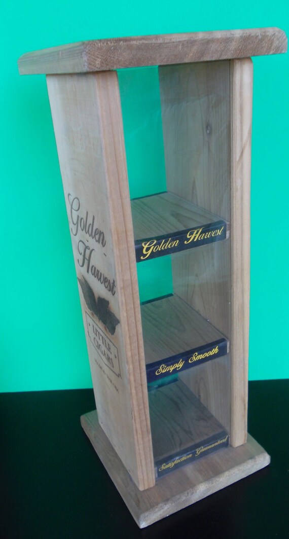 Vintage Cedar Golden Harvest Cigar Display Case