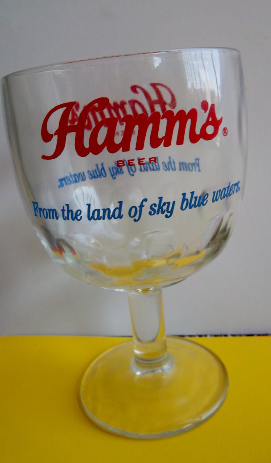 Vintage Hamms Thumprint Goblet Beer Mug From The Land Of Sky