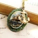 Nautical Vintage Ship Cameo Necklace Art Deco Necklace Brass Anchor Stamping Ornate Verdigris Setting - Now Voyager