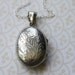 RESERVED on longer Chain - Silver Floral Locket on Sterling Chain, Vintage Pendant, Simple and Understated Flower Jewelry