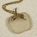 The Apple Necklace, Long Pendant, Gold Rope Chain, Fruit Jewelry, Clear White Tone, Unique Jewellery