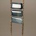 Long Bright Blue Agate Vintage Rope Chains Necklace, Colorful Aqua One of a Kind Pendant, Tribal, Gold Tassels, Rectangle Geometric, OOAK
