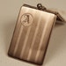Monogram Letter A Locket Necklace, Yellow Gold Marathon Pendant, Stripe Book, Long 14kt gf Chain, Engraved Gold Filled, Vintage Jewelry