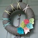 Yarn Wreath Felt Handmade Door Decoration - Breezy 12in