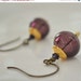 Purple and Gold Glass Earrings