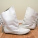Vintage Leather Moccasin Boots Booties With Fringe