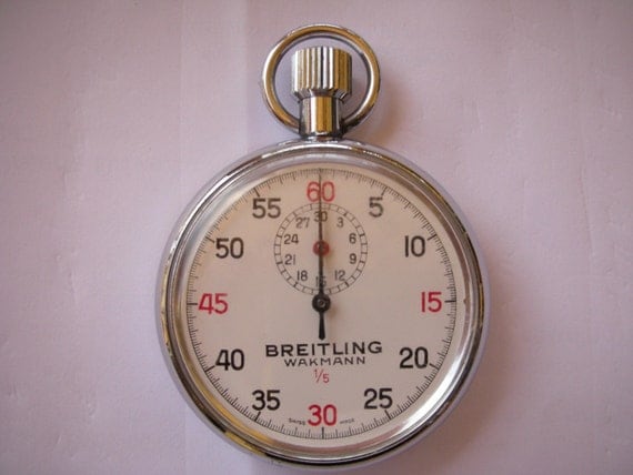 1960s Breitling Wakmann Stop Watch, Vintage Pocket Watch, Gift.