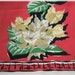 Vintage California Screen Printed Linen Kitchen DishTowel Colorful Red Geen Yellow Black White