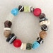 Mala Inspired Tribal Bracelet in Multi Color Stones and Carved, Batik Bone, Handmade Jewelry by CreativeGypsy on Etsy