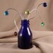 Mixed Media Art Glass Sculpture Cobalt Blue Swirly Bouquet