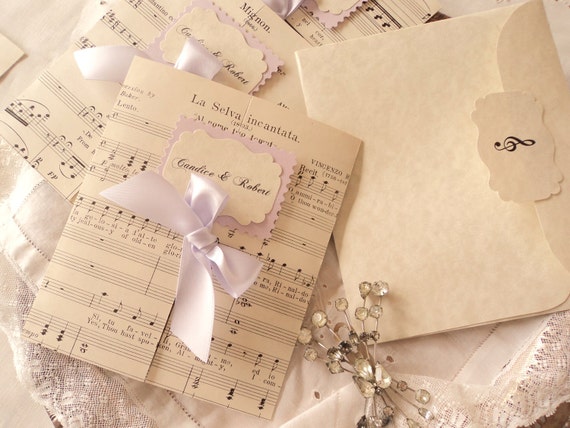 How to make invitations using sheet music?