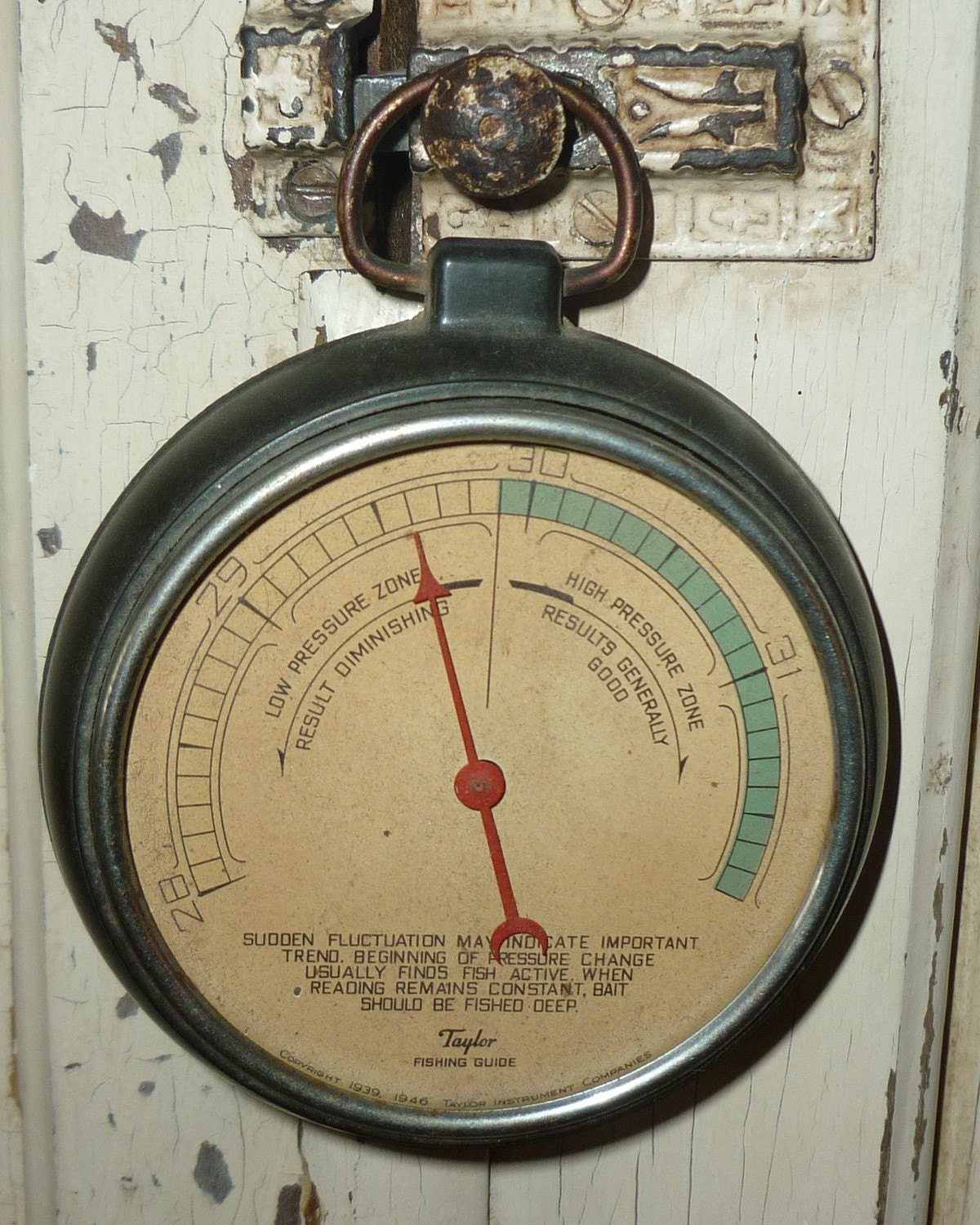 Vintage Taylor Fishing Guide Barometer