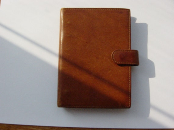vintage tan leather filofax daily planner by VintageStore123