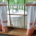 Curtains, Cafe, Coral, Orange, Frilly, Country Decor, Cottage Home, by mailordervintage on etsy