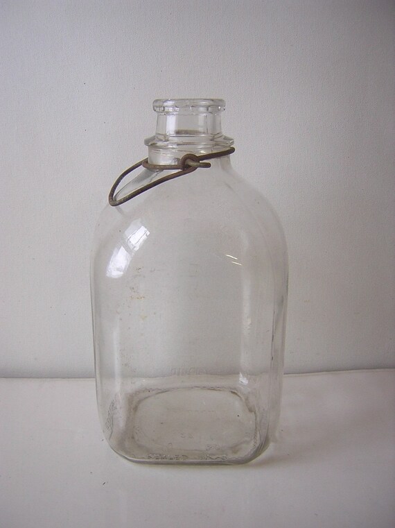 Vintage Antique 1 Gallon Glass Milk Bottle Jug Duraglass 7570