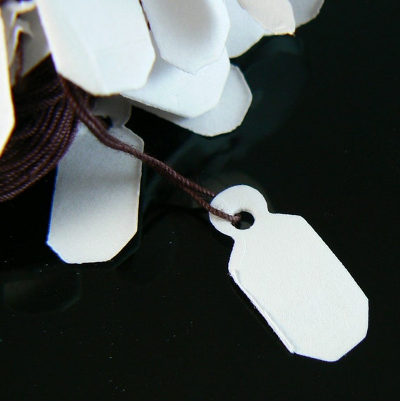 Medium white jewelry string tags/ merchandise price tags 100