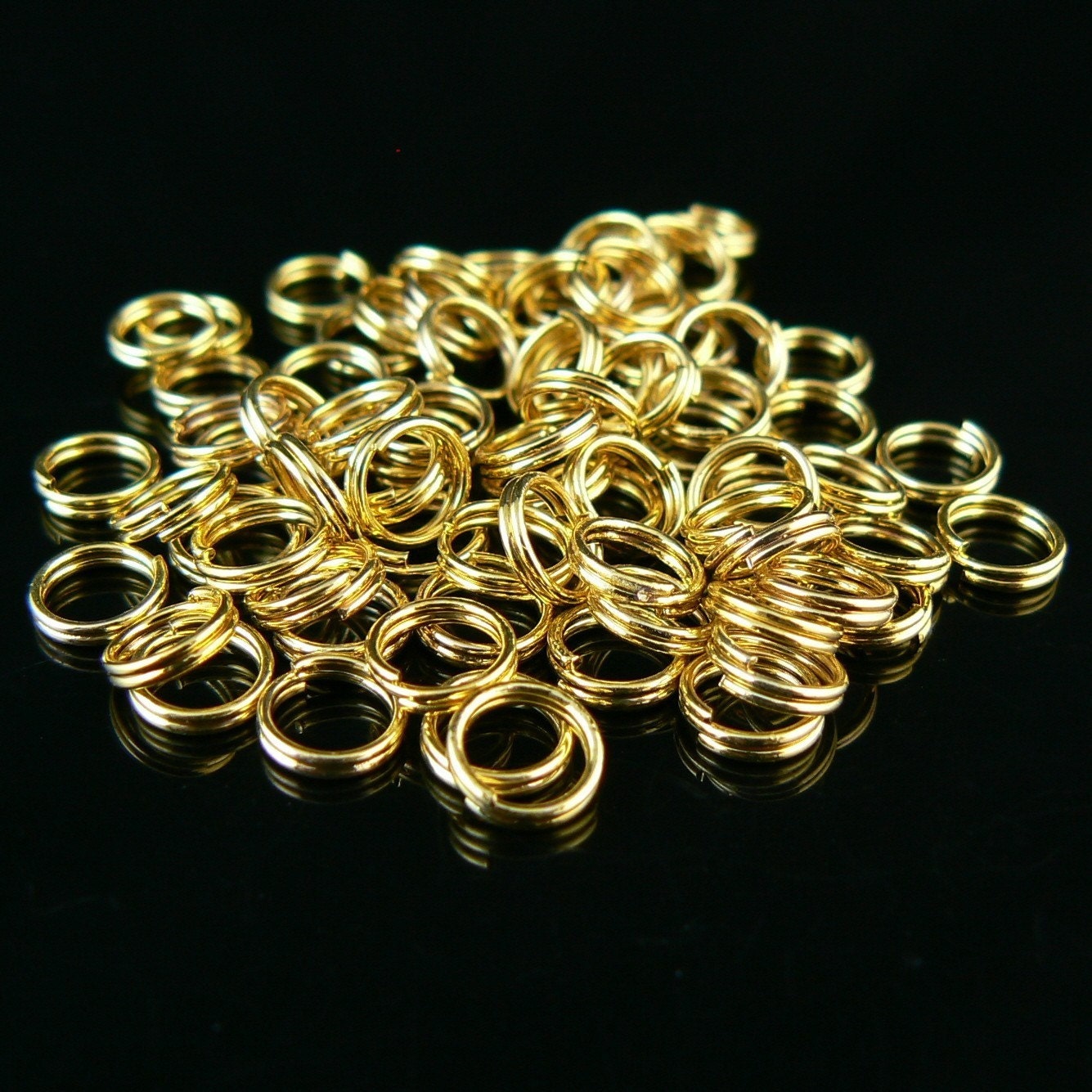 6mm gold plated split ring/ key ring/ key by mysuppliessource