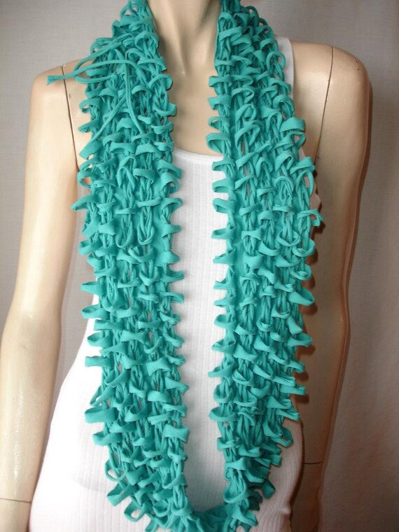 shredded braided nubby jersey scarf by JohnnyVegasOriginals