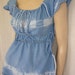 womens shredded braided tie-dye tshirt. small