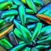 Beetle Wings for embroidery - WITH pre-drilled holes, BLUE/GREEN