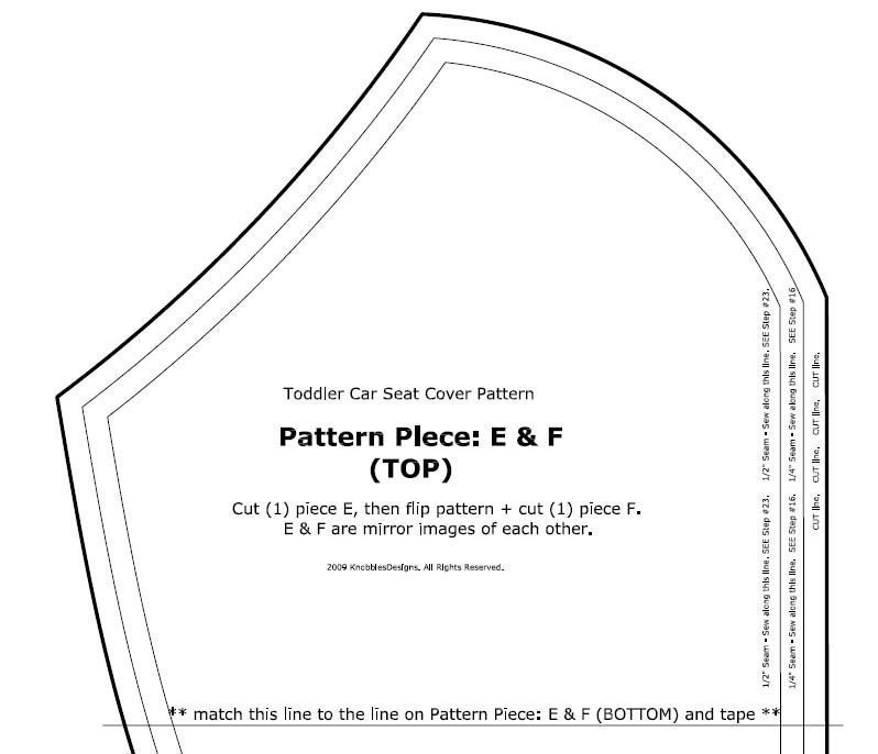 Toddler Car Seat Cover PDF PATTERN 4 Britax Roundabout