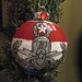 Original EOD Explosive ordnance disposal Master badge and US Flag hand painted Christmas Ornament