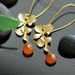 Orange earring, Carnelian jewelry, Carnelian earrings in gold, Orange gem stone jewelry, Orange and gold earrings, Orange teardrop earrings