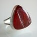 Red Druzy Ring - Adjustable Ring, Silver Geode Ring