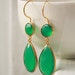 Reserved for Gurpreet: Elegant Green Onyx Earrings - Emerald Green - Red Carpet Glamour