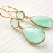 Aqua Chalcedony Teardrop Earrings - Mint Green - Sea Green Chalcedony