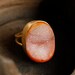Orange Agate Druzy Ring - Oval Stone Ring - Adjustable Ring, OOAK